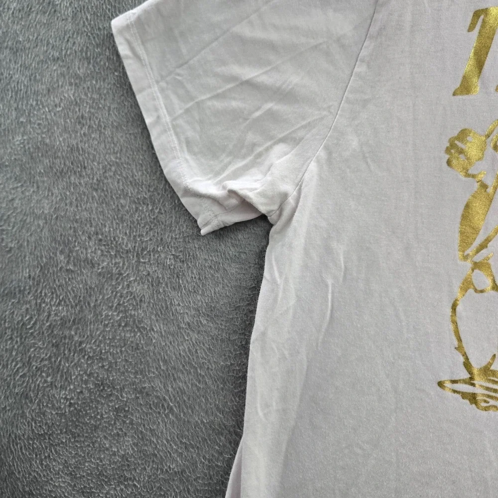 True Religion Men Shirt Large White Logo Buddha Graphic Short Sleeve Tee READ